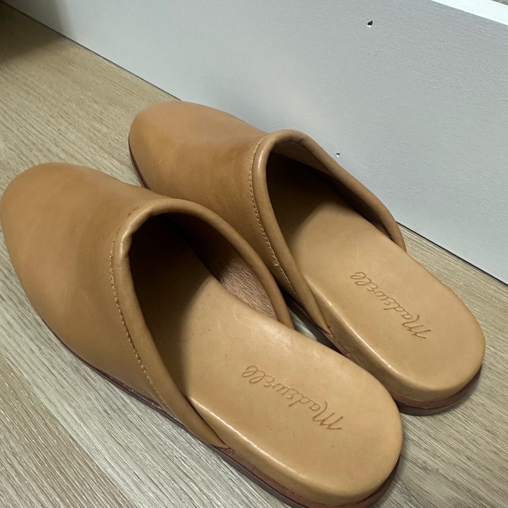 8.5 Madewell Louisa Tan Leather Women’s Mules - Picture 3 of 7
